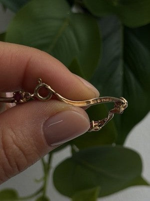 Elegant 925 Sterling Silver Gold Plated Ruby Bracelet 7