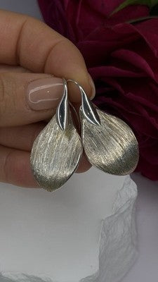 Elegant Italy 925 Sterling Silver Leaf Earrings