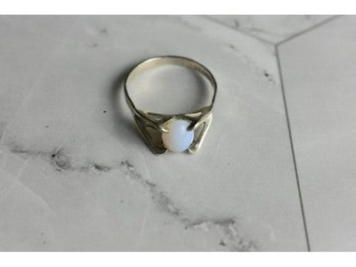 925 Sterling Silver Opal Ring Size 6.5