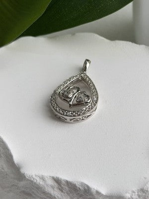 925 Sterling Silver Diamond 0.09 ctw Heart Pendant