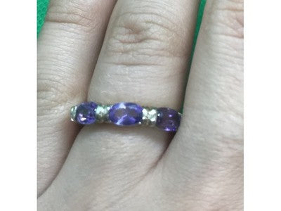 925 Sterling Silver Amethyst Ring Size 6.5