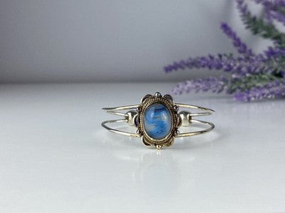 Vintage 925 Sterling Silver Agate Bracelet