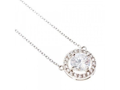 925 Sterling Silver CZ Pendant Necklace