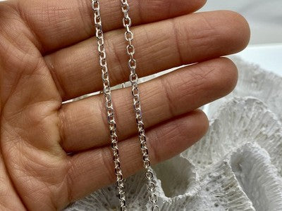 925 Sterling Silver Chain Necklace Italy 18.1 In