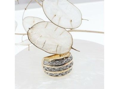 925 Sterling Silver Gold Plated Ring Size 10.5