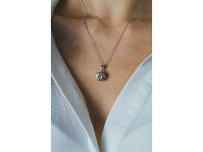 925 Sterling Silver Citrine Chain With Pendant