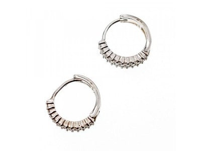 925 Sterling Silver White Sapphires Earrings