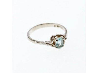 925 Sterling Silver Blue Topaz Ring Size 9