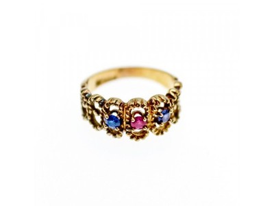 925 Sterling Silver Gold Plated CZ Ring Size 9.25