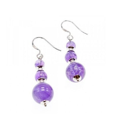925 Sterling Silver Amethyst Earrings