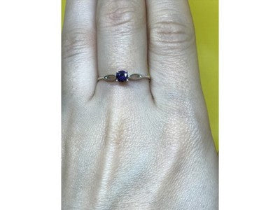 925 Sterling Silver Purple CZ Ring Size 8.5