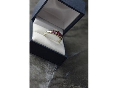 925 Sterling Silver Rubellite Ring Size 10
