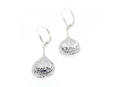 10K White Gold Earrings Italy