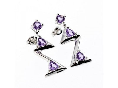 925 Sterling Silver Tourmaline Earrings Italy