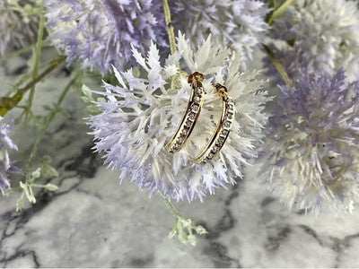 14K Yellow Gold Diamonds Earrings