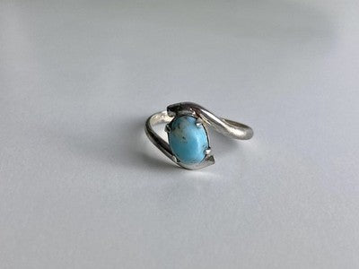 Vintage 925 Sterling Silver Larimar Ring Size 6.5