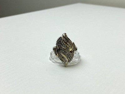 925 Sterling Silver Gold Plated Ring Size 7