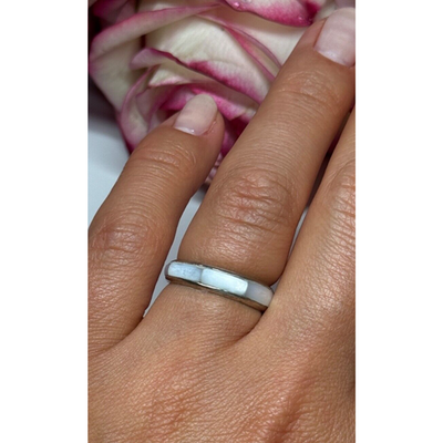925 Sterling Silver Abalone Ring Size 5.5