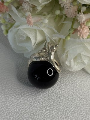 925 Sterling Silver Onyx Cat Pendant Length 1.20 Inch