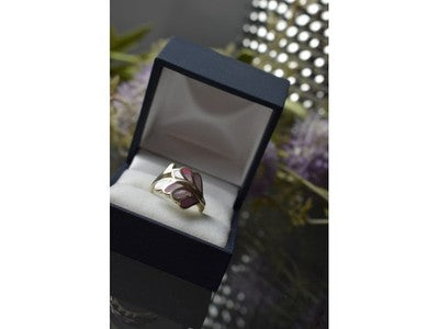 925 Sterling Silver Mother of Pearl Inserts Ring Size 6.5
