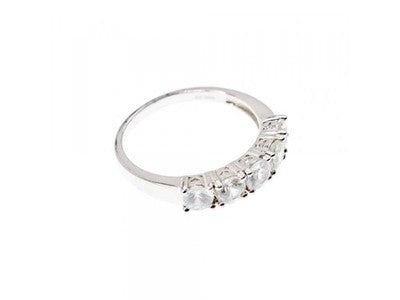 925 Sterling Silver Goshenite Ring Size 8.5