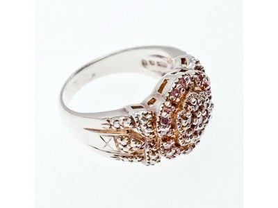 925 Sterling Silver Morganite Ring Size 10.25