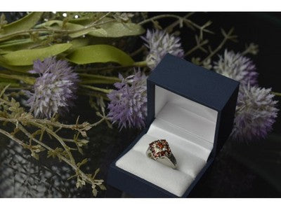 925 Sterling Silver Almandine Ring Size 5