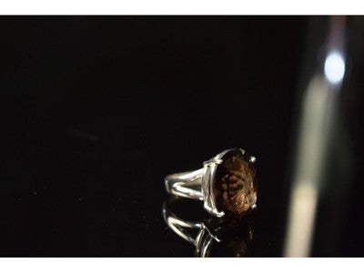 925 Sterling Silver Hessonite Ring Size 6.5