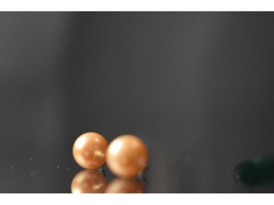 925 Sterling Silver Orange Pearls Stud Earrings