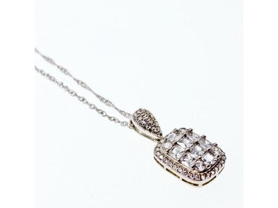 925 Sterling Silver CZ Chain With Pendant