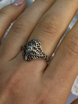 925 Sterling Silver Beryl Ring Size 8