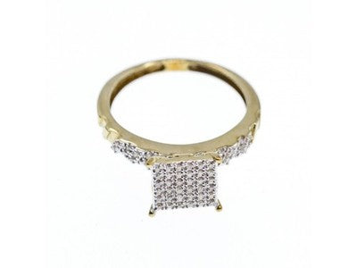 10K Yellow Gold Diamonds Ring Size 7