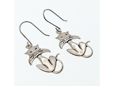 925 Sterling Silver "Cat" Earrings