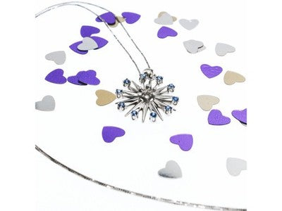 14K White Gold Sapphires & Diamond Chain With Pendant