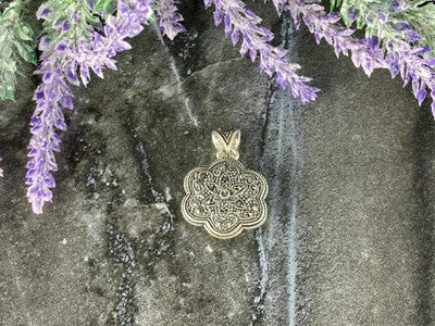 925 Sterling Silver Mother Of Pearl & Marcasites Pendant