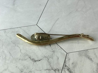 Vintage 925 Sterling Silver Hematite Brooch