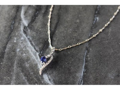 925 Sterling Silver London Blue & White Topaz Chain With Pendant(2)