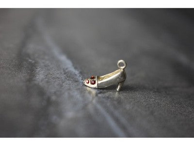 925 Sterling Silver Garnet & Heliodor "Shoe" Pendant