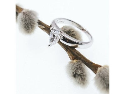 925 Sterling Silver CZ "Drop" Ring Size 7