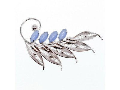 925 Sterling Silver Larimar Brooch