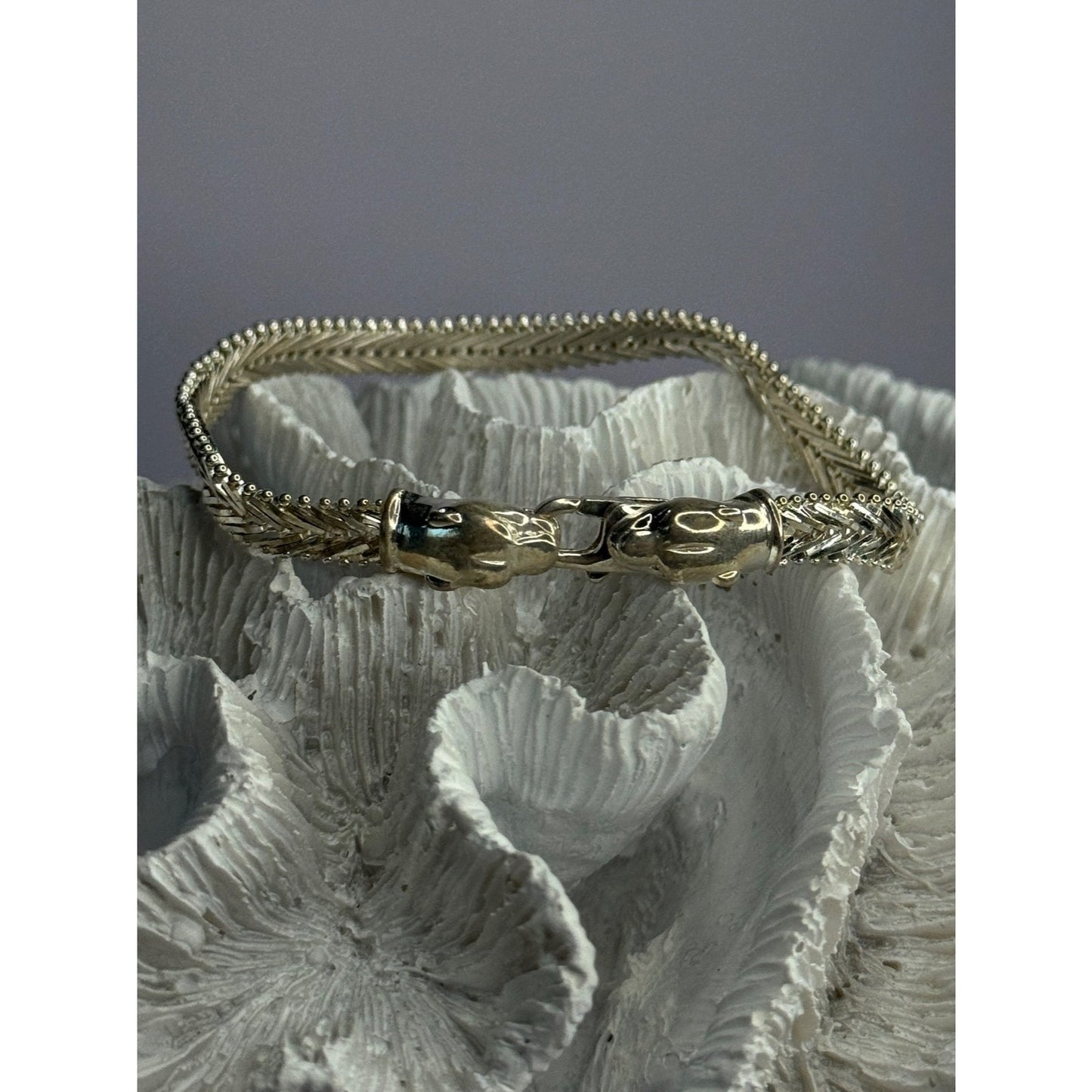 ITALY MILOR 925 STERLING SILVER PANTHER BRACELET LENGHT 8