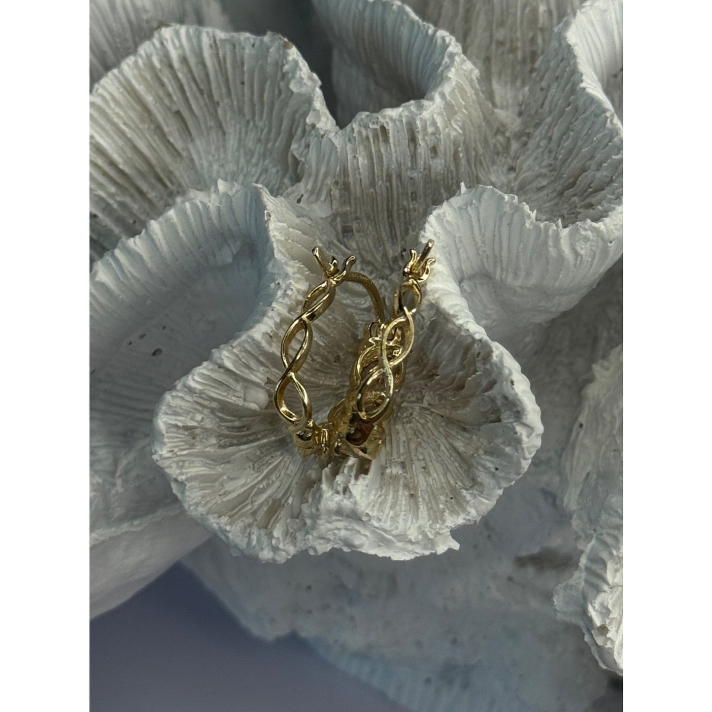 925 STERLING SILVER GOLD PLATED WHITE TOPAZ EARRINGS LENGTH 0.90 INCH