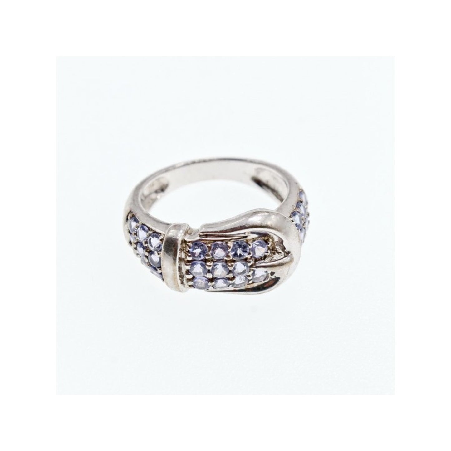925 STERLING SILVER CZ "BELT" RING SIZE 6.5