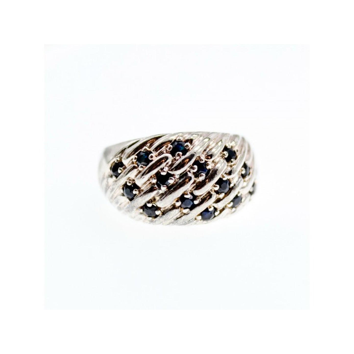 925 STERLING SILVER SAPPHIRES RING SIZE 7