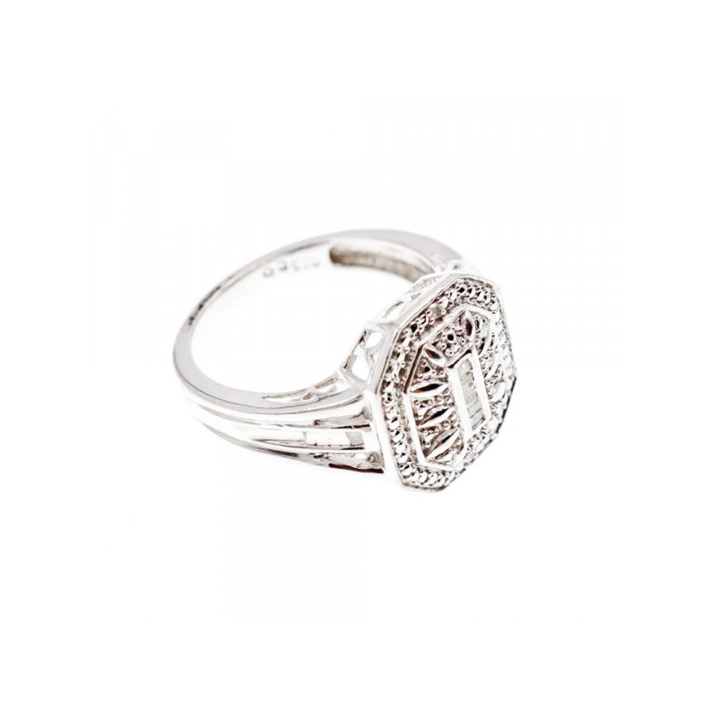 925 STERLING SILVER DIAMONDS RING SIZE 8