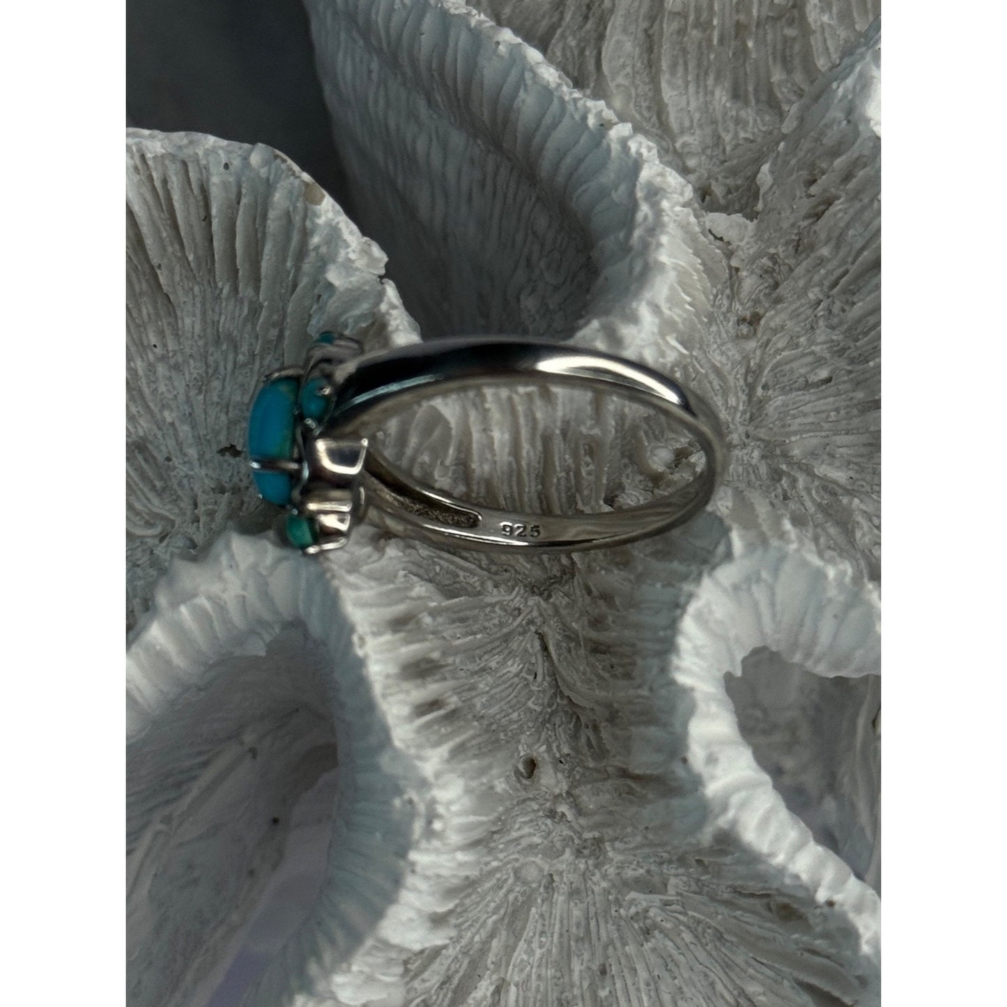 BBJ 925 STERLING SILVER TURQUOISE RING SIZE 9.5