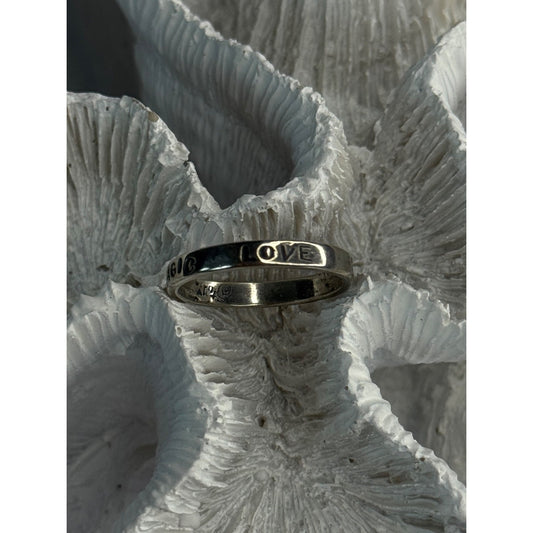 925 STERLING SILVER LOVE HAPPINESS PEACE MAGIC RING SIZE 8
