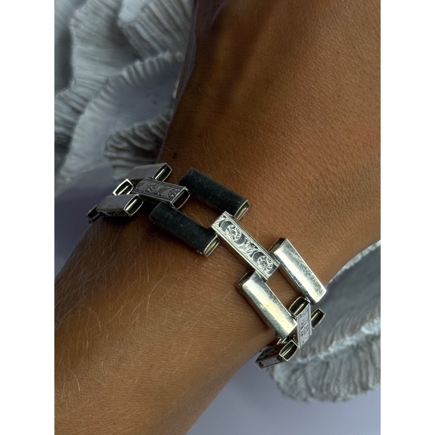 BEAUTIFUL VINTAGE 925 STERLING SILVER BRACELET LENGTH 7