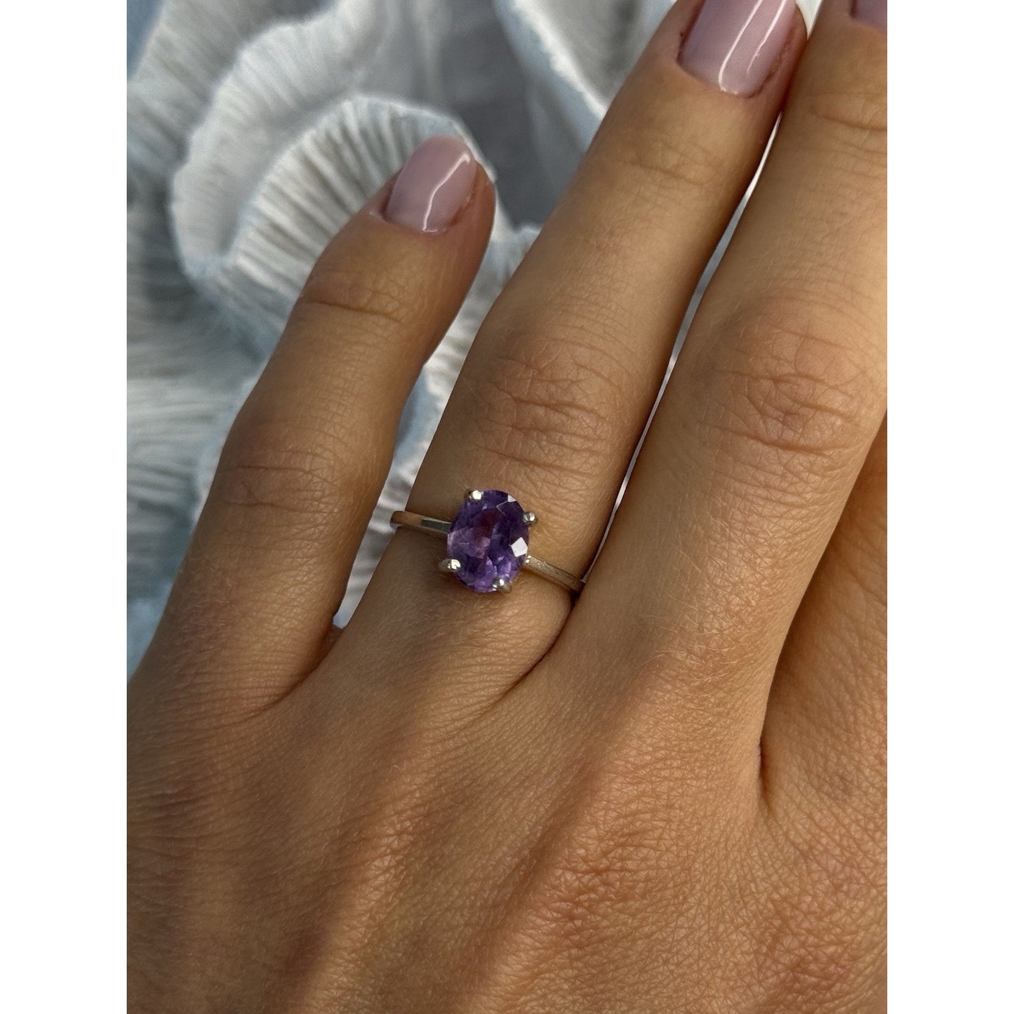 925 STERLING SILVER AMETHYST RING SIZE 6.5