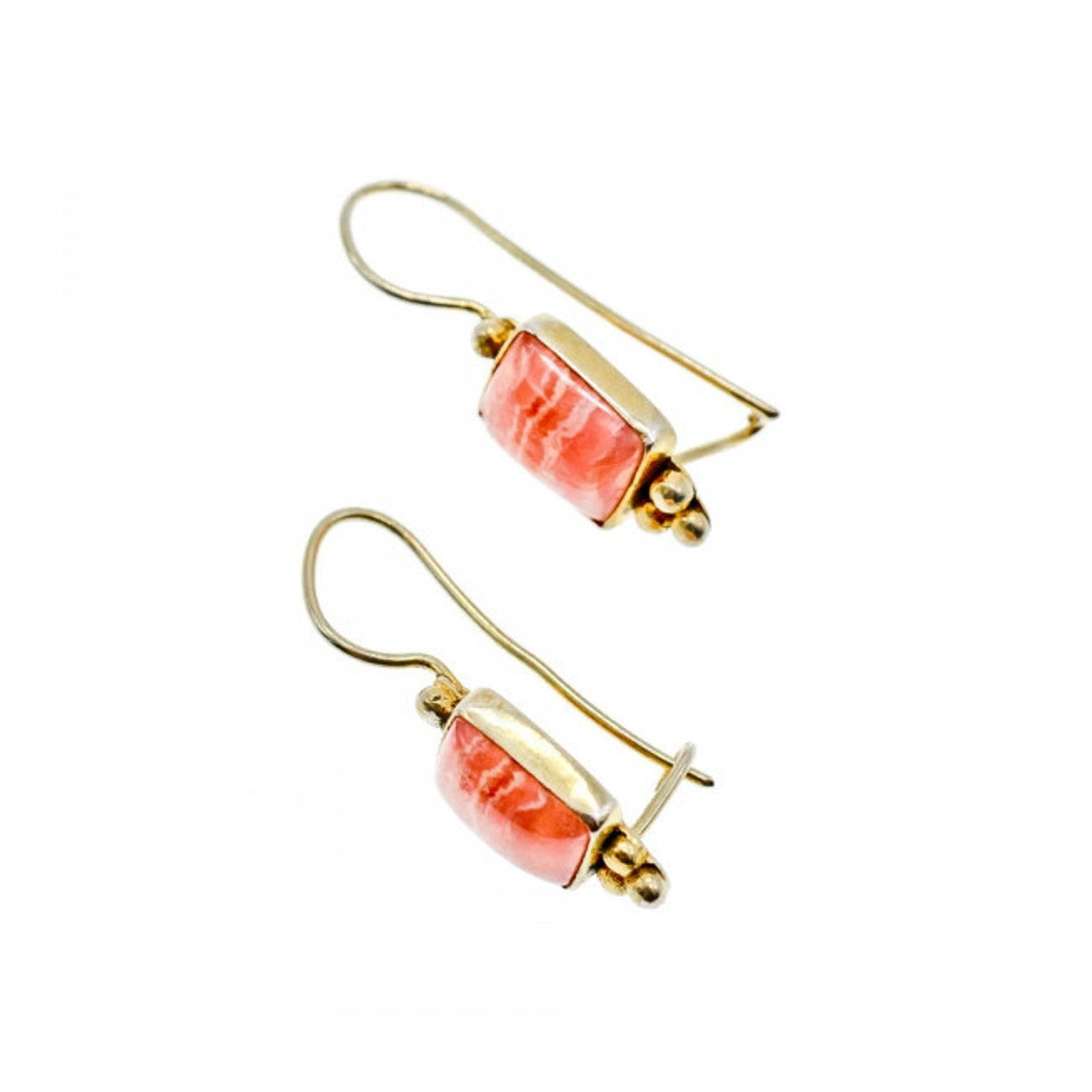 925 STERLING SILVER GOLD PLATED AGATE EARRINGS